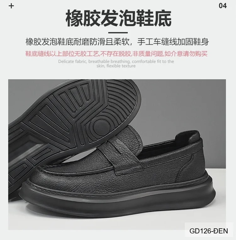 GD126 - Giày nam da bò cao cấp đế dày, kiểu lười thời trang phong cách châu Âu - ảnh 22