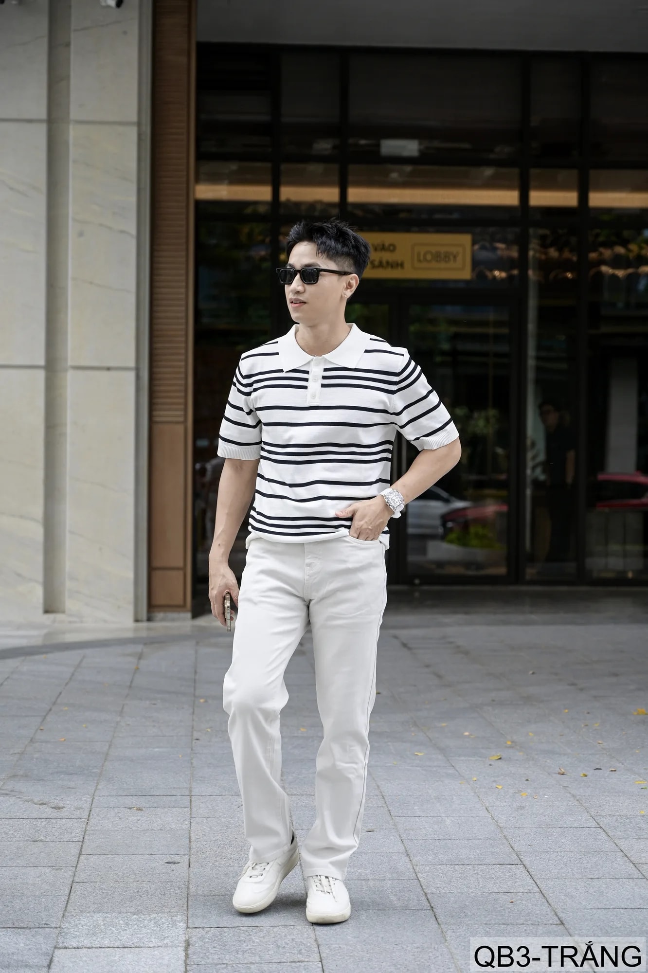 QB3 - Quần jeans nam ống rộng trắng phong cách retro Mỹ, chất cotton mềm mại, form suông thoải mái - ảnh 9