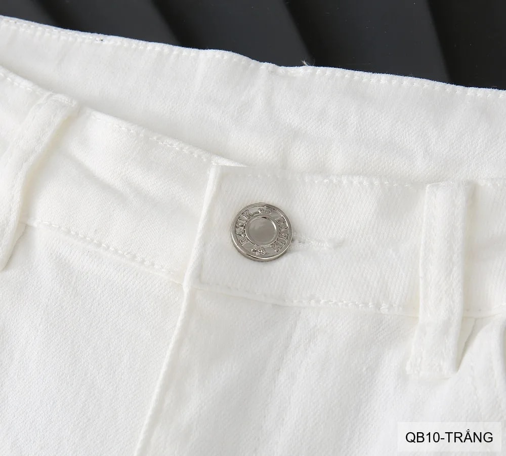 QB10 - Quần jeans nam ống nhỏ co giãn, màu trắng đen, phong cách basic mùa thu - ảnh 21