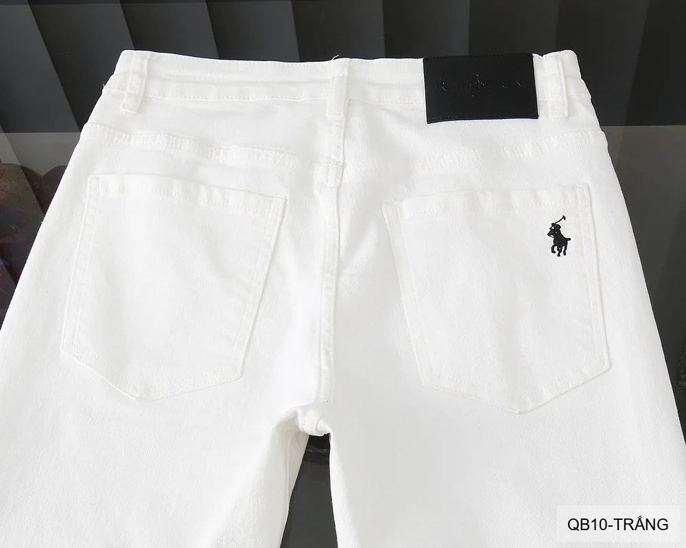 QB10 - Quần jeans nam ống nhỏ co giãn, màu trắng đen, phong cách basic mùa thu - ảnh 24