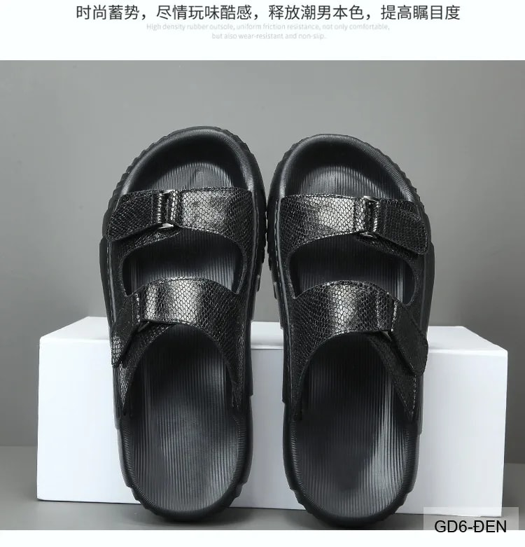 GD6 - Dép lê nam da thật thoáng khí, thiết kế quai dán phong cách Hàn Quốc, dễ phối đồ - ảnh 8