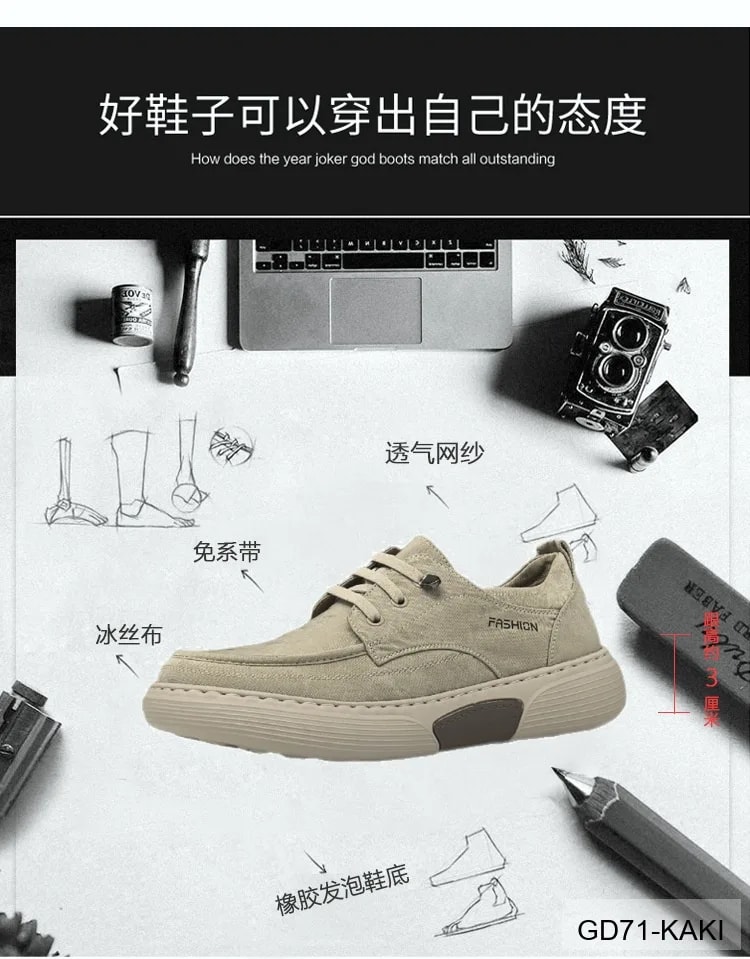 GD71 - Giày nam casual thoáng khí chất liệu lụa băng, đế cao su êm ái, phong cách châu Âu trẻ trung - ảnh 9