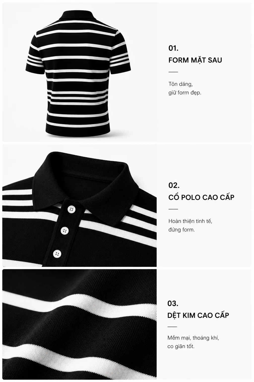 PA9 - Áo Polo Nam Kẻ Sọc Mùa Hè, Chất Liệu Mỏng Thoáng Khí, Form Ôm Sát, Phong Cách Công Sở Casual - ảnh 3