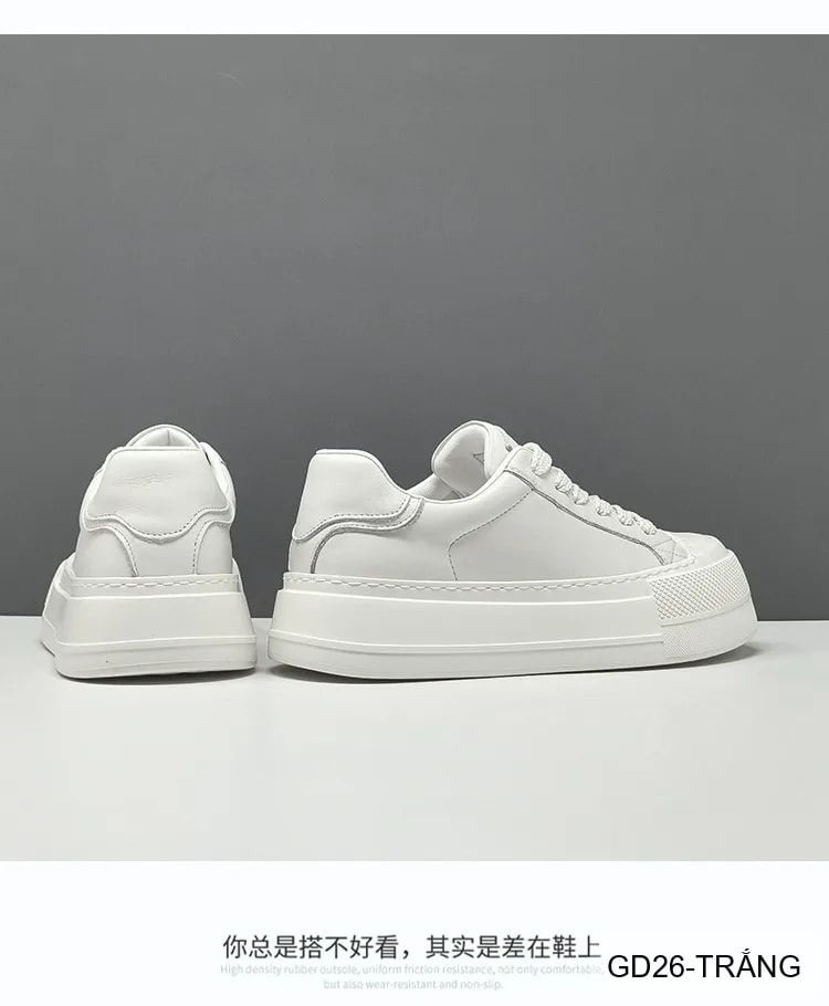 GD26 - Giày thể thao nam phong cách Châu Âu, đế dày thời thượng, da thật sang trọng - ảnh 8