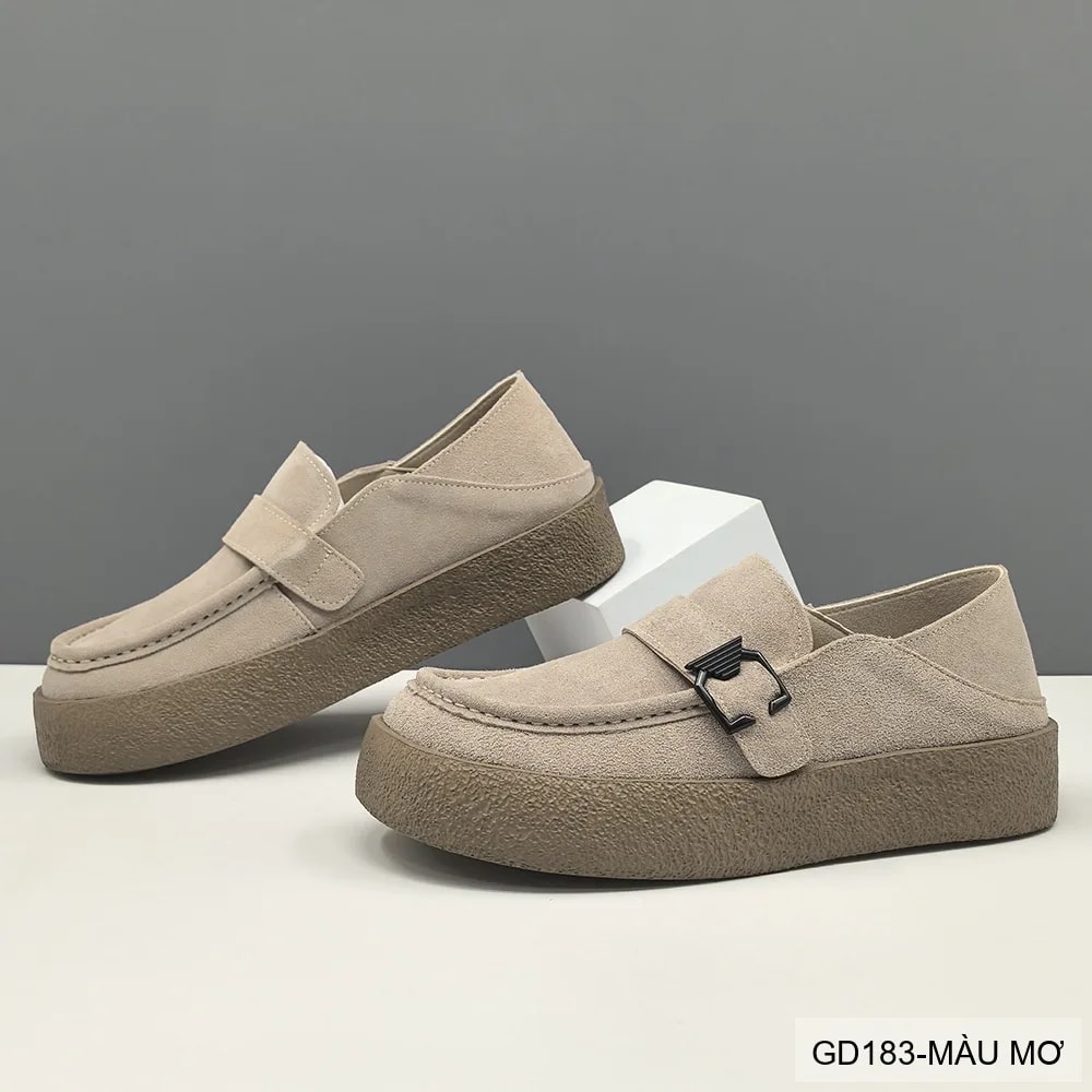 GD183 - Giày Nam Đế Dày Phong Cách Retro Màu Mơ & Nâu - ảnh 3