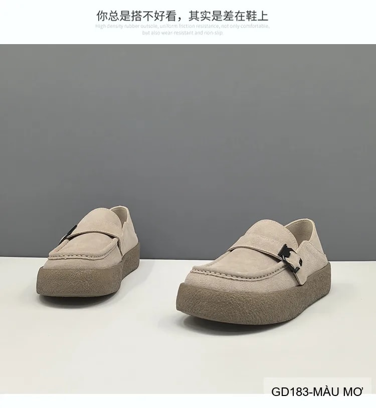 GD183 - Giày Nam Đế Dày Phong Cách Retro Màu Mơ & Nâu - ảnh 7