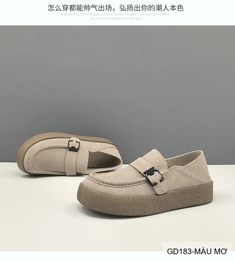GD183 - Giày Nam Đế Dày Phong Cách Retro Màu Mơ & Nâu - ảnh 6