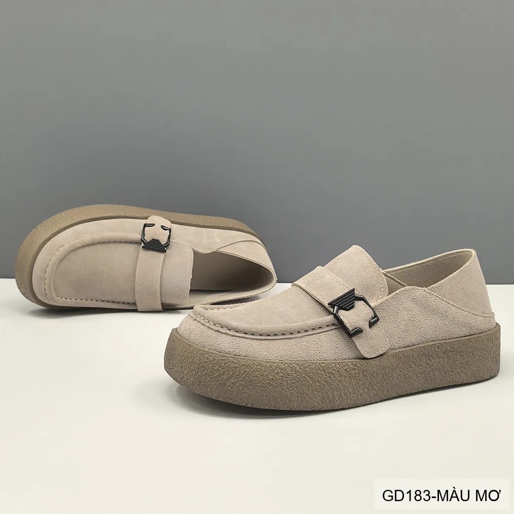 GD183 - Giày Nam Đế Dày Phong Cách Retro Màu Mơ & Nâu - ảnh 4
