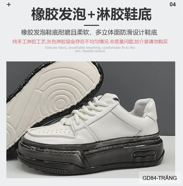 GD84 - Giày nam da bò thật đế dày kiểu dad shoes thời trang, thoáng khí, tăng chiều cao - ảnh 16