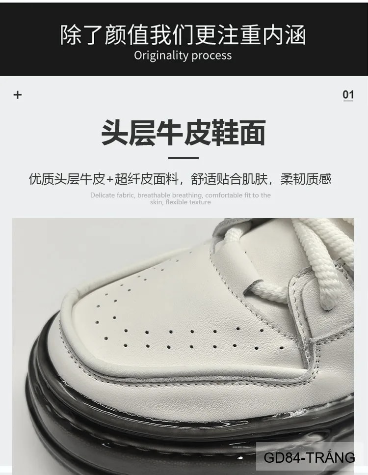 GD84 - Giày nam da bò thật đế dày kiểu dad shoes thời trang, thoáng khí, tăng chiều cao - ảnh 14