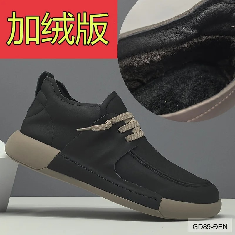 GD89 - Giày nam cao cổ lót nhung giữ ấm, da thật phong cách Anh, phối đồ dễ dàng mùa đông - ảnh 5