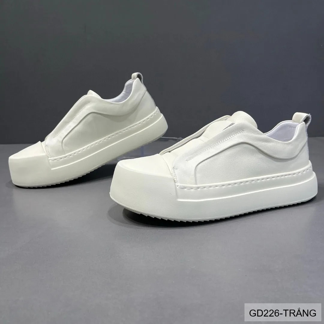 GD226 - Giày nam đế dày thời trang 2025 kiểu dad shoes da bò màu trắng đen - video 1