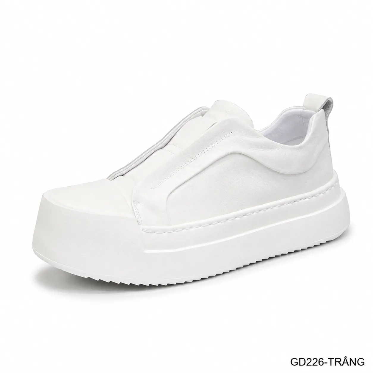 GD226 - Giày nam đế dày thời trang 2025 kiểu dad shoes da bò màu trắng đen