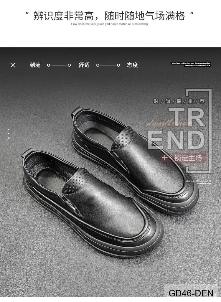 GD46 - Giày Nam Da Bò Đen Đế Dày Phong Cách Thời Trang - ảnh 19