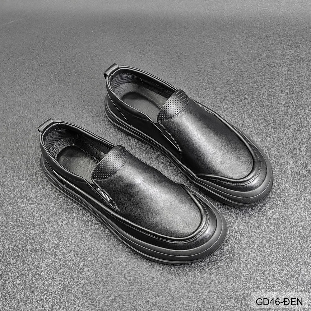 GD46 - Giày Nam Da Bò Đen Đế Dày Phong Cách Thời Trang - ảnh 3