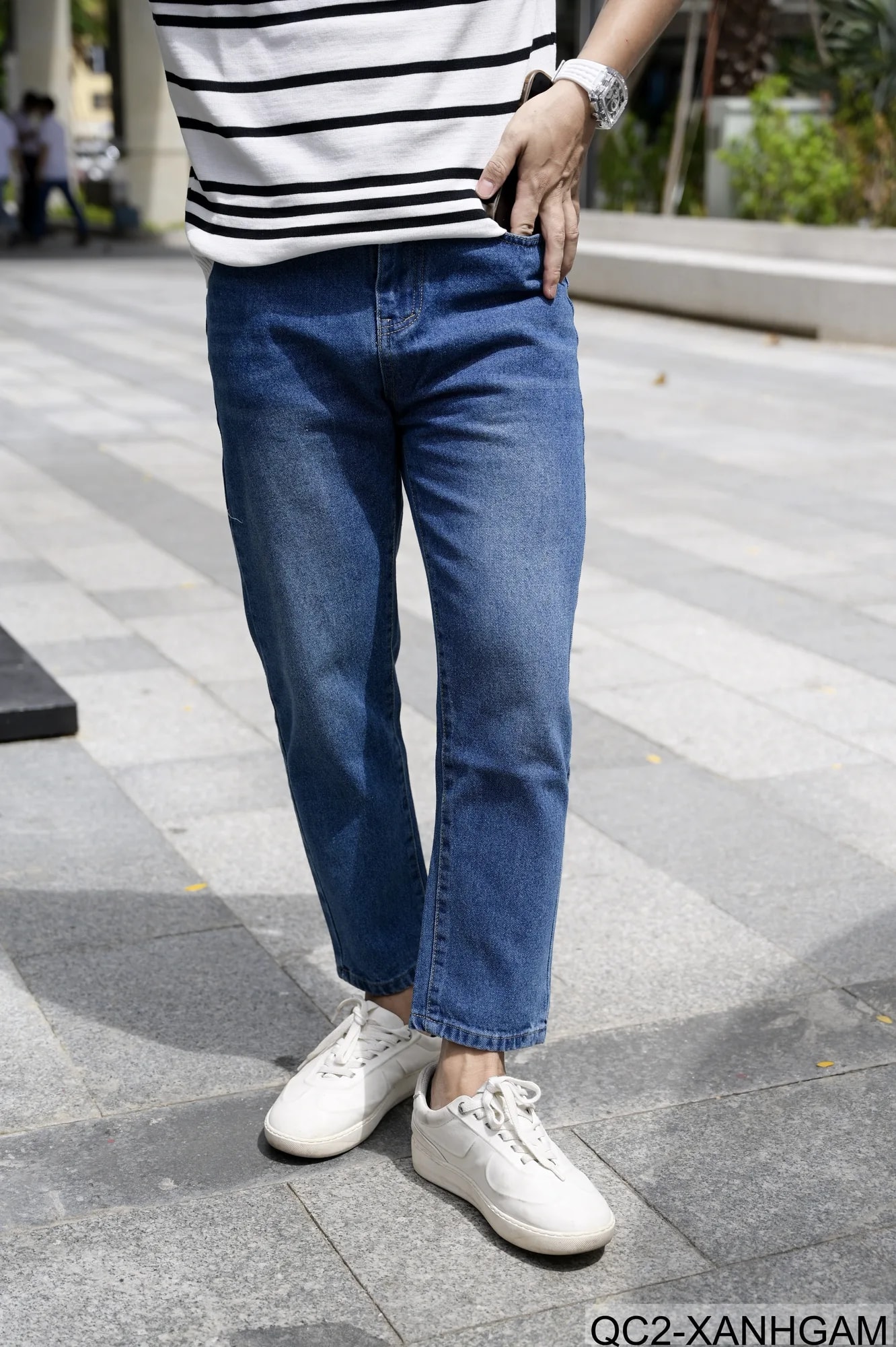 QC2 - Quần Jeans Nam Ống Đứng Chín Tấc Phong Cách Hàn Quốc - ảnh 7