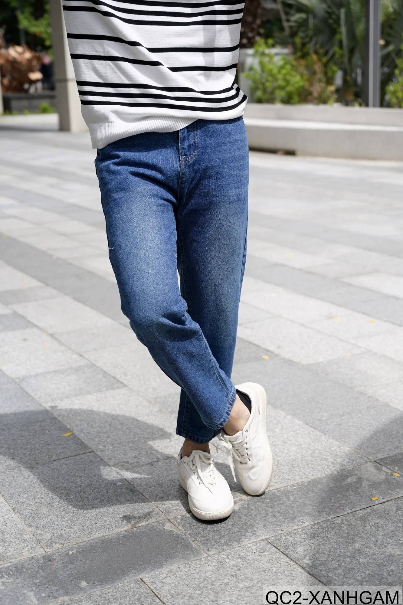 QC2 - Quần Jeans Nam Ống Đứng Chín Tấc Phong Cách Hàn Quốc - ảnh 4