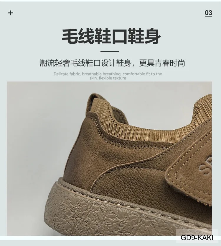 GD9 - Giày lười nam da thật phong cách Châu Âu, đế dày êm ái, phối màu Kaki - Đen - ảnh 15