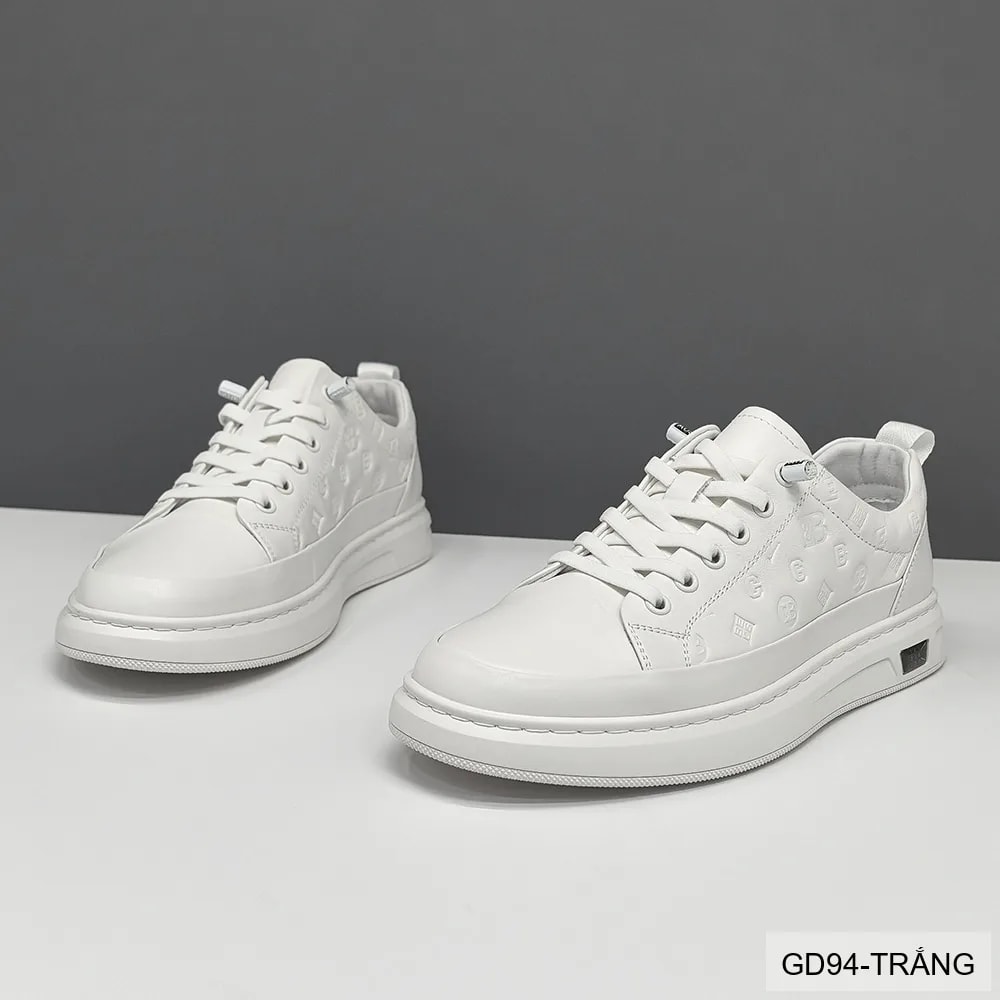GD94 - Giày thể thao nam da thật cao cấp phối màu trắng đen thời trang - ảnh 3