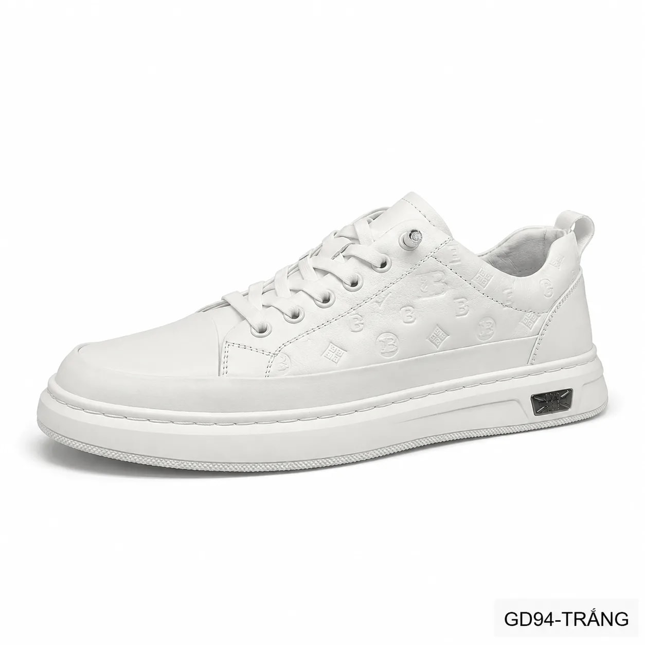 GD94 - Giày thể thao nam da thật cao cấp phối màu trắng đen thời trang