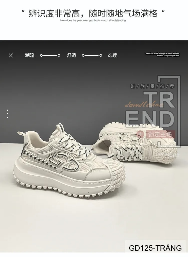 GD125 - Giày thể thao nam đế dày thoáng khí phong cách dad shoes thời thượng - ảnh 9