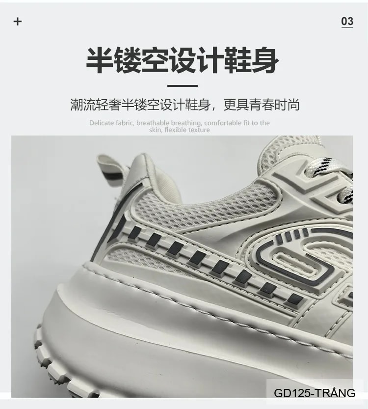 GD125 - Giày thể thao nam đế dày thoáng khí phong cách dad shoes thời thượng - ảnh 13