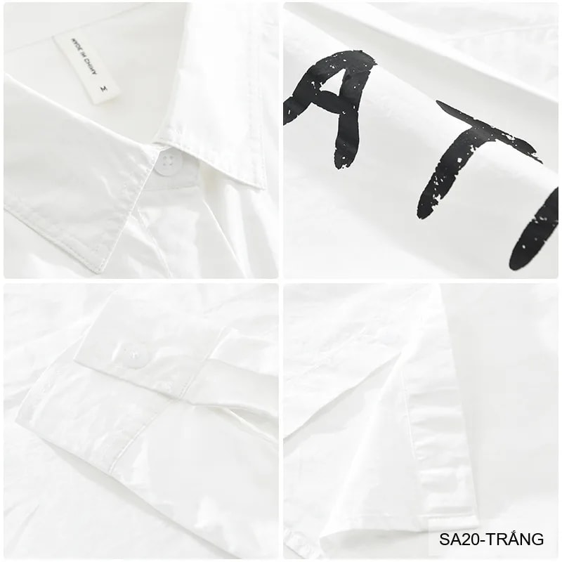 SA20 - Áo sơ mi nam tay dài in chữ BATMGA phong cách Hàn Quốc, chất cotton mềm mại, form rộng rãi - ảnh 7