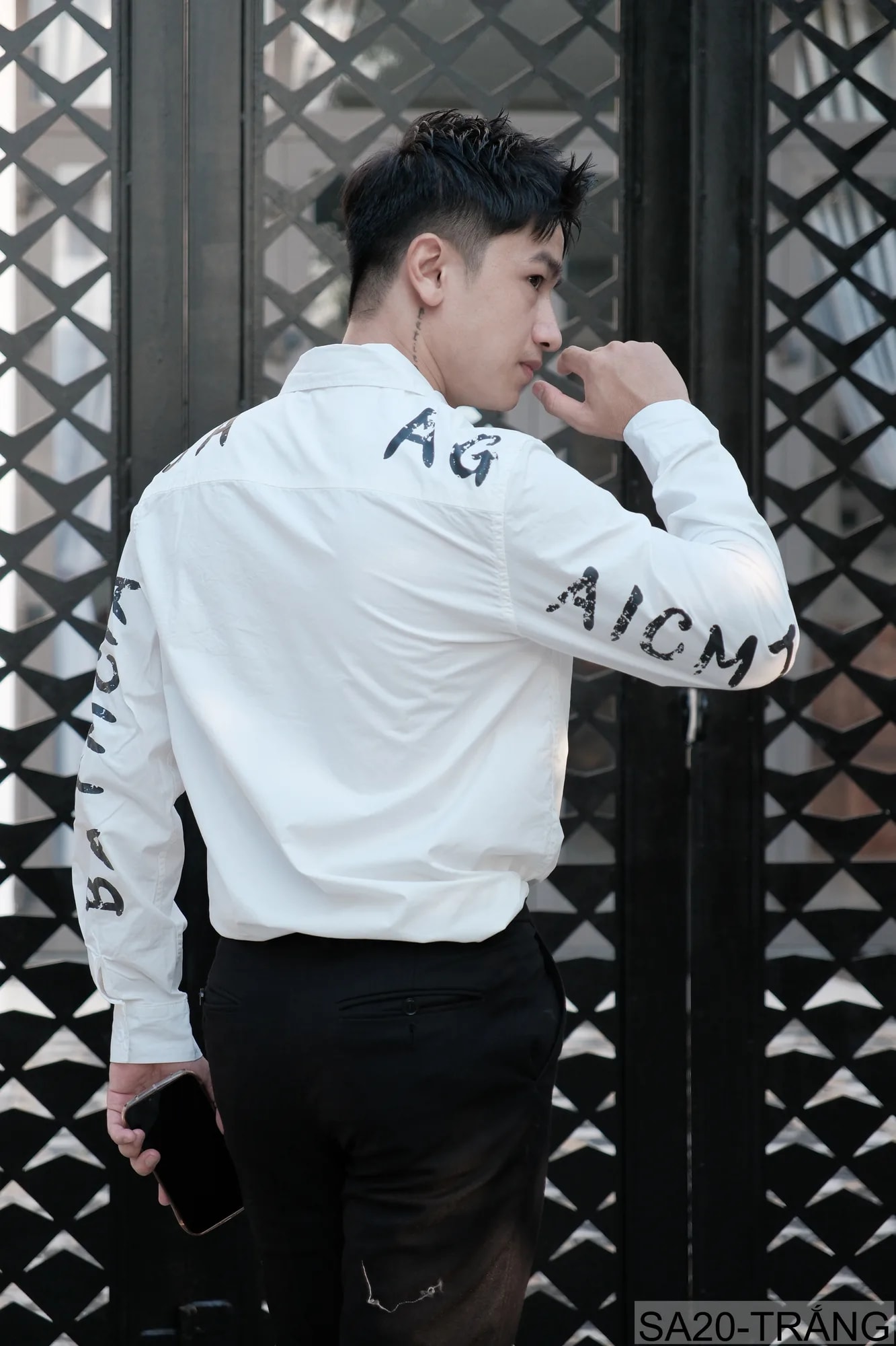 SA20 - Áo sơ mi nam tay dài in chữ BATMGA phong cách Hàn Quốc, chất cotton mềm mại, form rộng rãi - ảnh 6