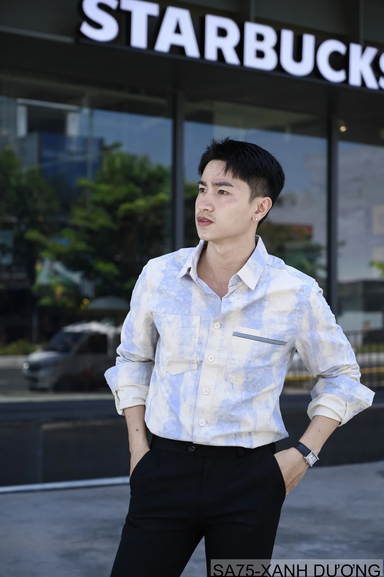 SA75 - Áo Sơ Mi Nam Dài Tay In Họa Tiết Phong Cách Nhật Bản Chất Cotton Mềm Mại - ảnh 6
