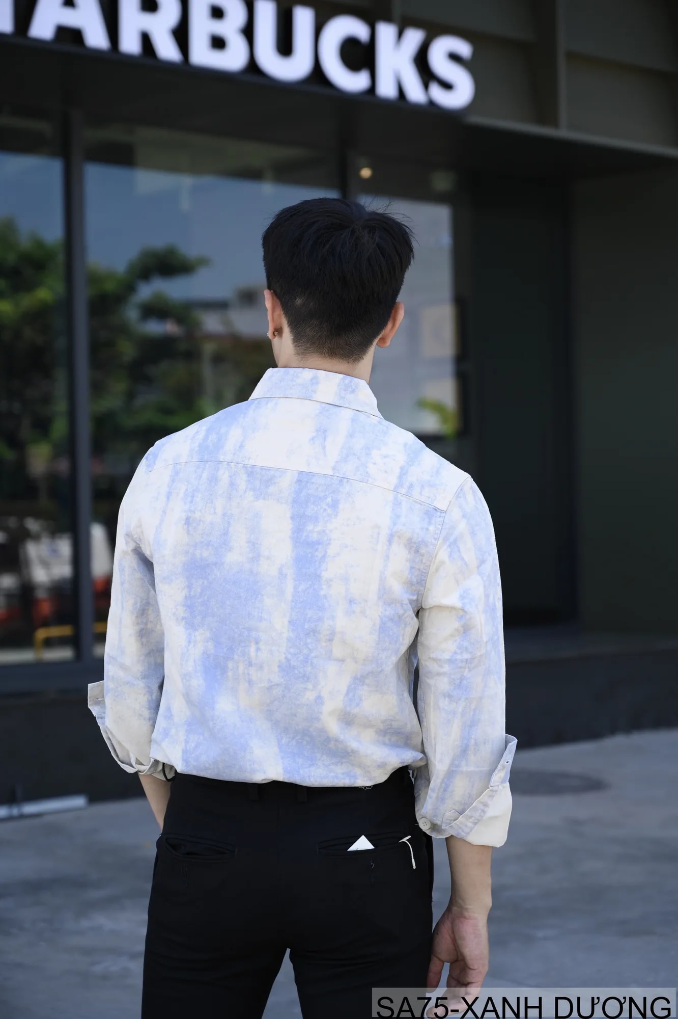 SA75 - Áo Sơ Mi Nam Dài Tay In Họa Tiết Phong Cách Nhật Bản Chất Cotton Mềm Mại - ảnh 3