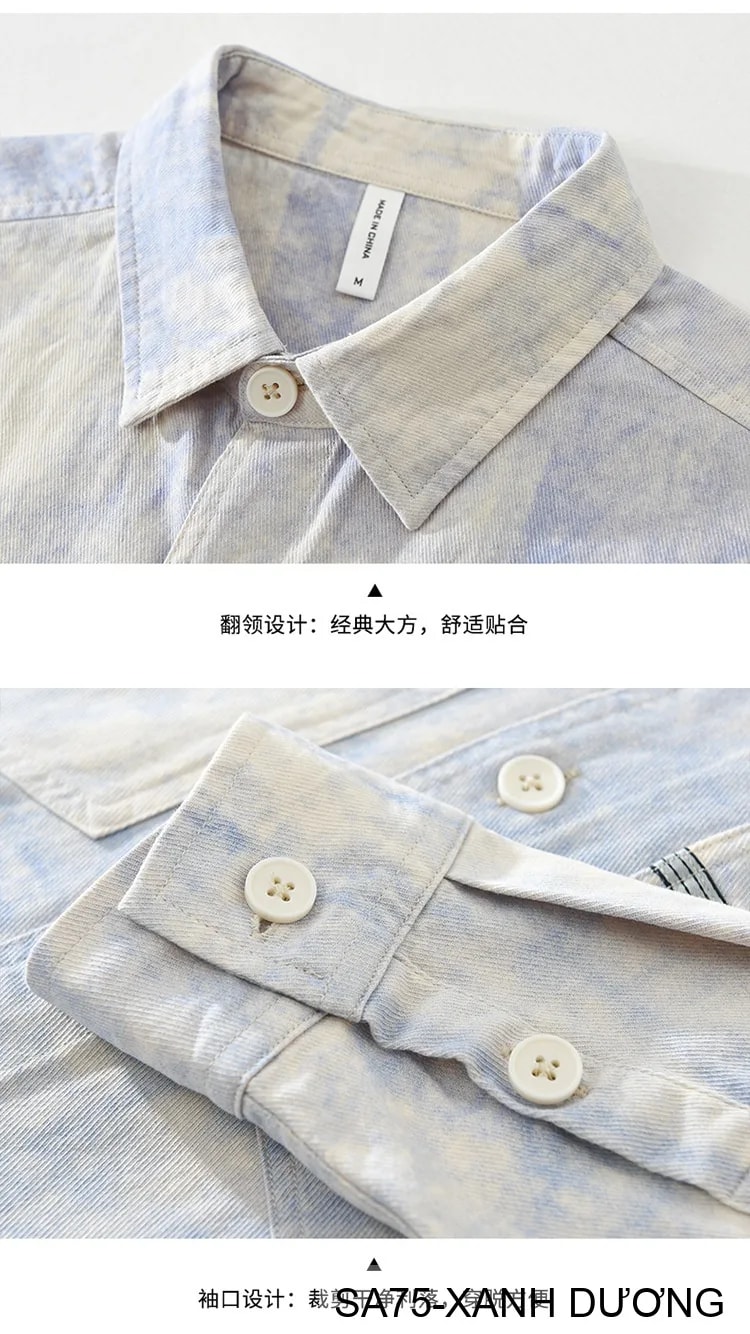 SA75 - Áo Sơ Mi Nam Dài Tay In Họa Tiết Phong Cách Nhật Bản Chất Cotton Mềm Mại - ảnh 14