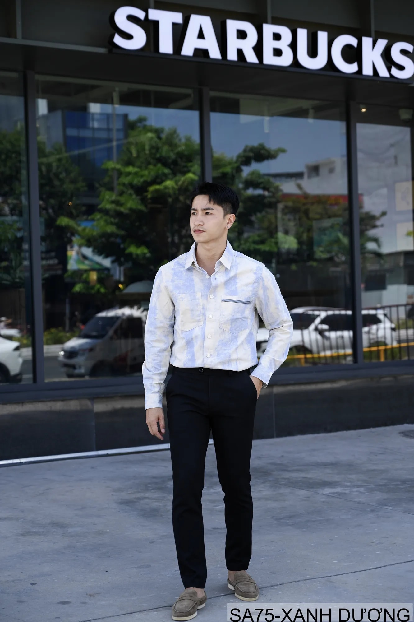 SA75 - Áo Sơ Mi Nam Dài Tay In Họa Tiết Phong Cách Nhật Bản Chất Cotton Mềm Mại - ảnh 8