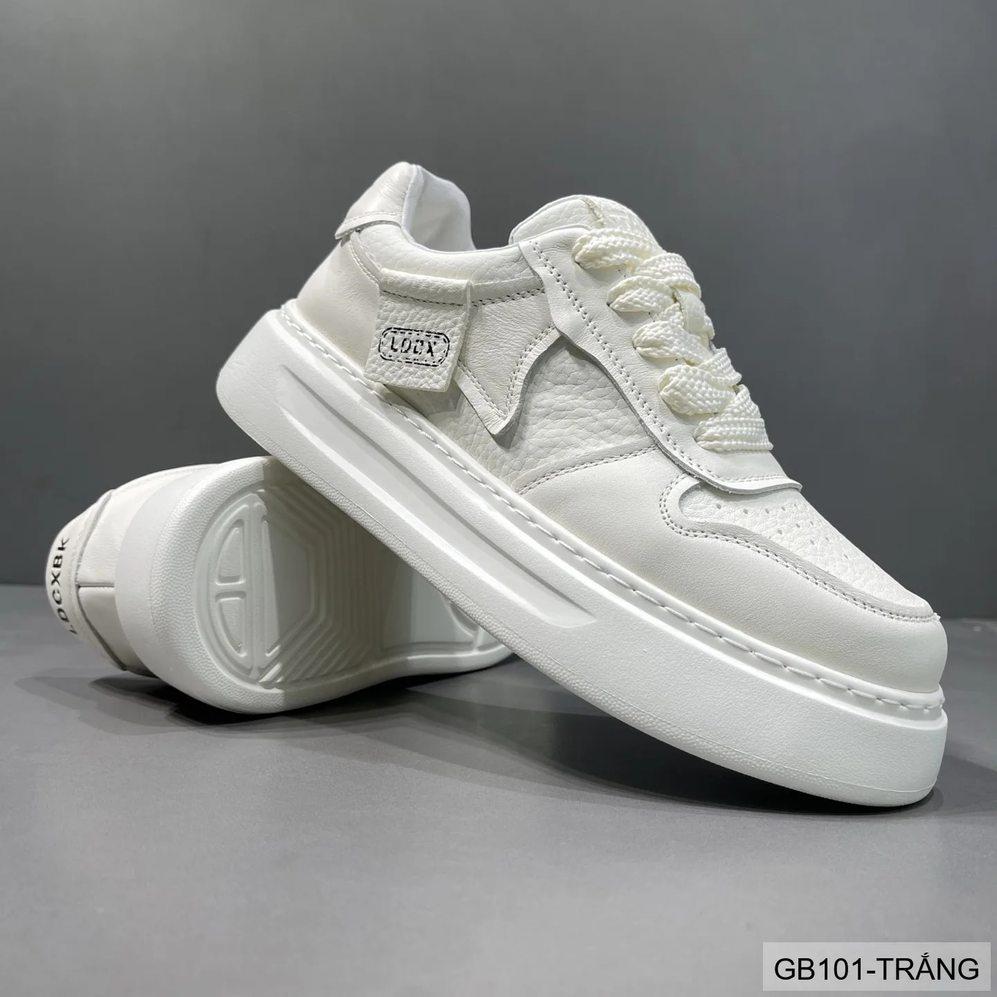 GB101 - Giày nam trắng đế dày kiểu dad shoes da thật thời trang 2025 - video 1