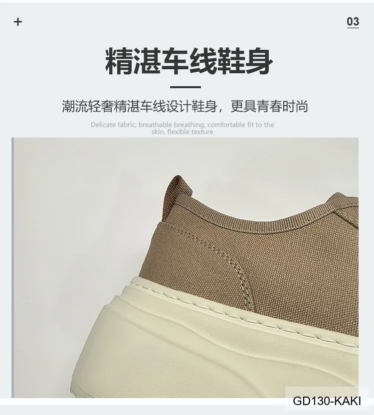 GD130 - Giày vải nam đế dày tăng chiều cao, thoáng khí, phong cách casual châu Âu - ảnh 15
