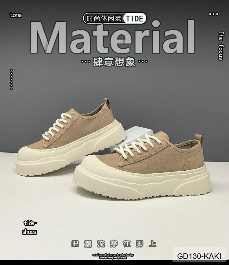 GD130 - Giày vải nam đế dày tăng chiều cao, thoáng khí, phong cách casual châu Âu - ảnh 12