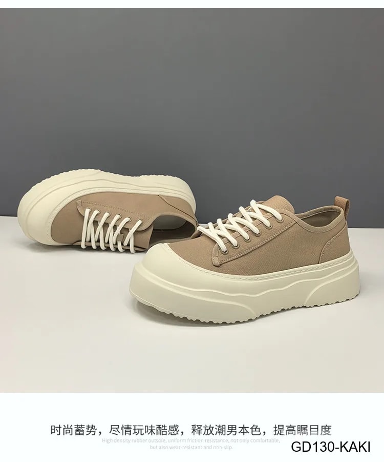GD130 - Giày vải nam đế dày tăng chiều cao, thoáng khí, phong cách casual châu Âu - ảnh 10