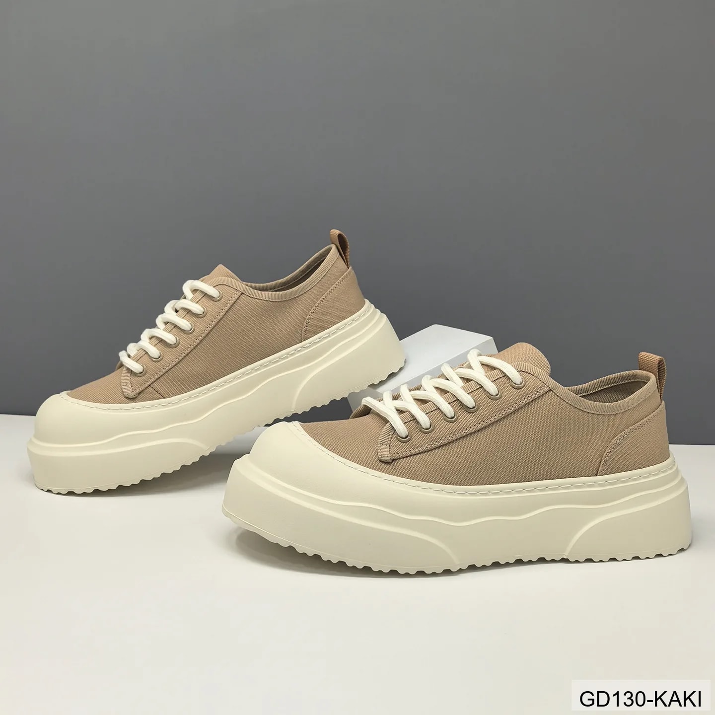 GD130 - Giày vải nam đế dày tăng chiều cao, thoáng khí, phong cách casual châu Âu - ảnh 3
