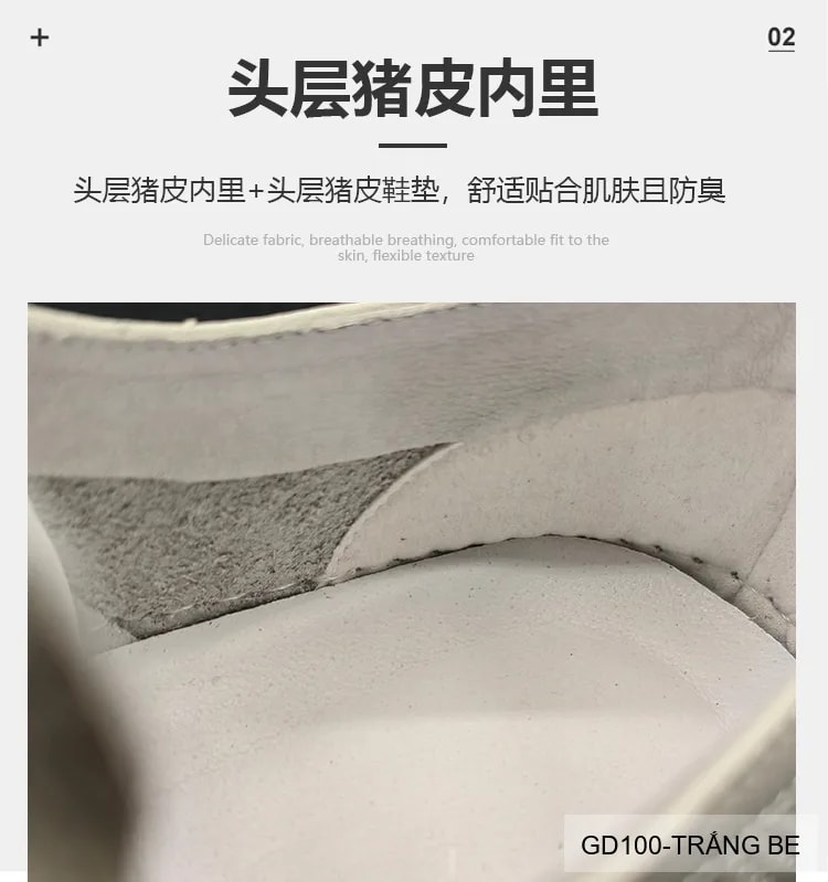 GD100 - Giày Nam Da Bò Trắng Be Phong Cách Thời Trang - ảnh 19