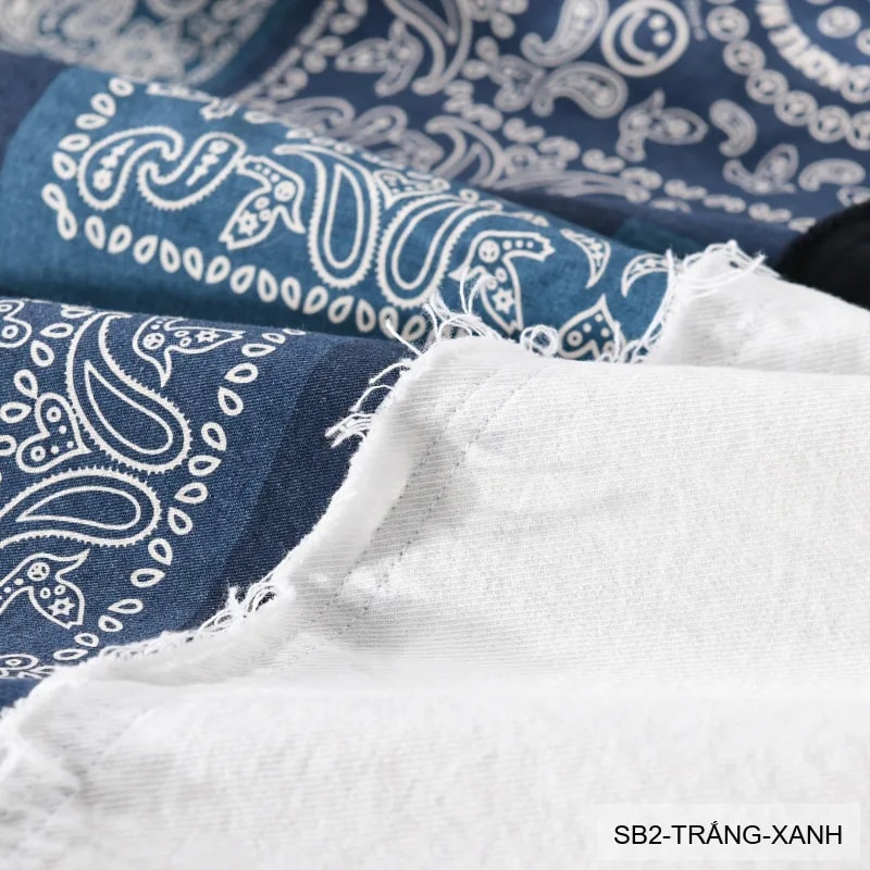 SB2 - Áo sơ mi nam ngắn tay phối màu bandana, cotton mát mẻ, dáng rộng streetwear mùa hè - ảnh 3