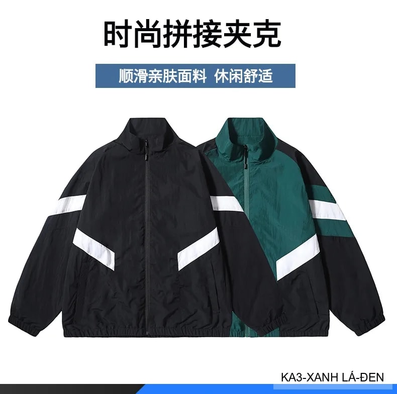 KA3 - Áo khoác nam dáng rộng phối màu cổ đứng phong cách thể thao thoáng khí mùa xuân thu - ảnh 20