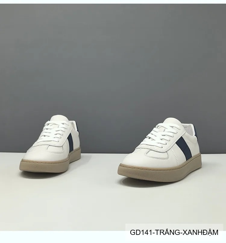 GD141 - Giày thể thao nam da bò thật phong cách Hàn, phối màu thời thượng, đế thấp êm chân - ảnh 11