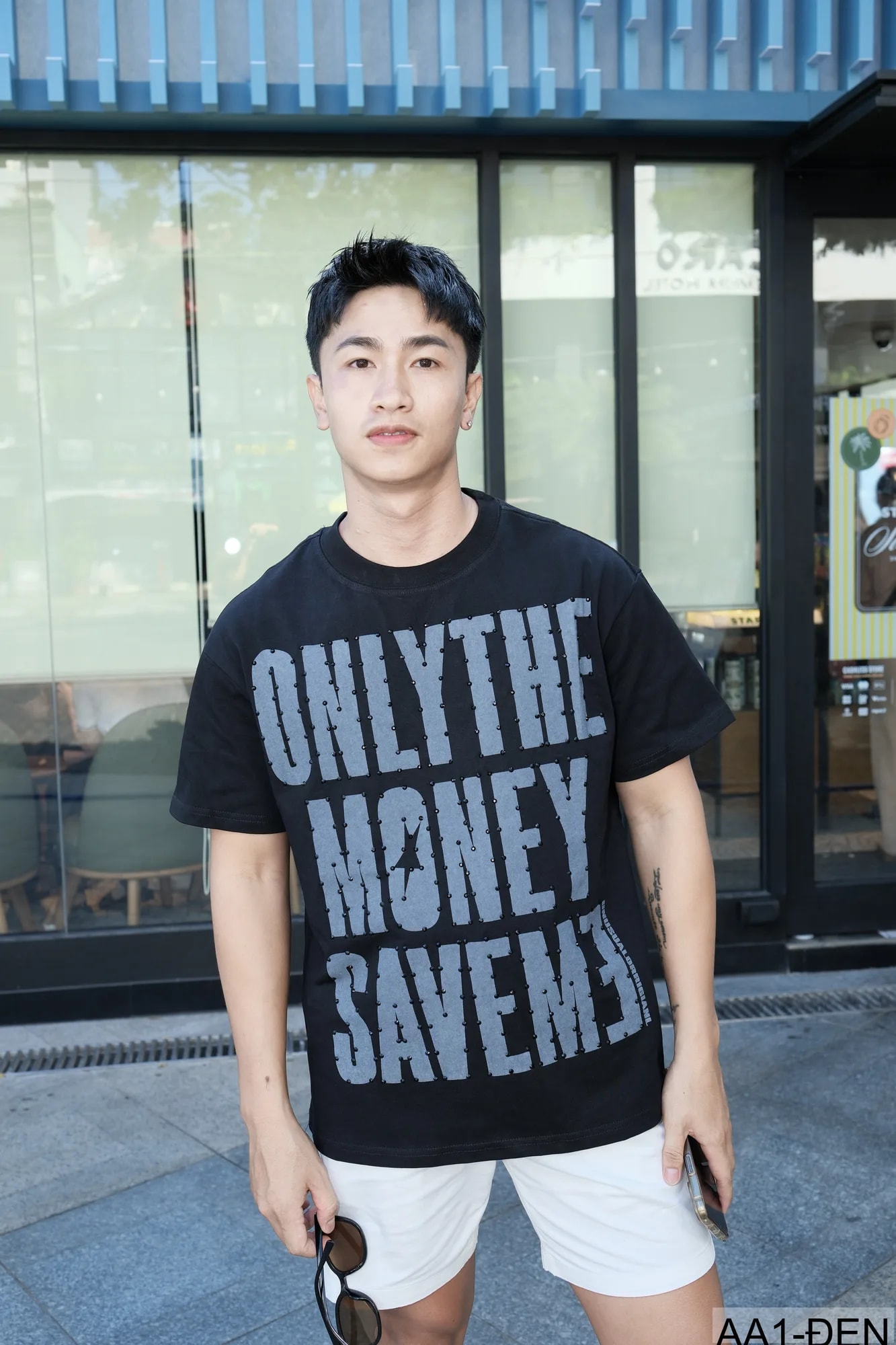 AA1 - Áo thun nam cổ tròn in chữ retro phong cách streetwear, cotton , dáng vừa vặn, 4 màu thời thượng - ảnh 8