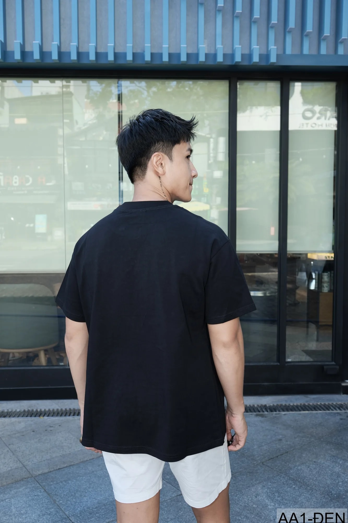 AA1 - Áo thun nam cổ tròn in chữ retro phong cách streetwear, cotton , dáng vừa vặn, 4 màu thời thượng - ảnh 6