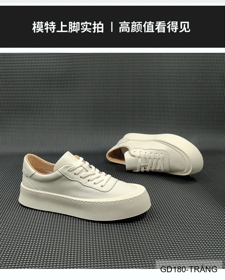 GD180 - Giày Thể Thao Nam Đế Dày Phong Cách Retro Da Bò Thoáng Khí - ảnh 6