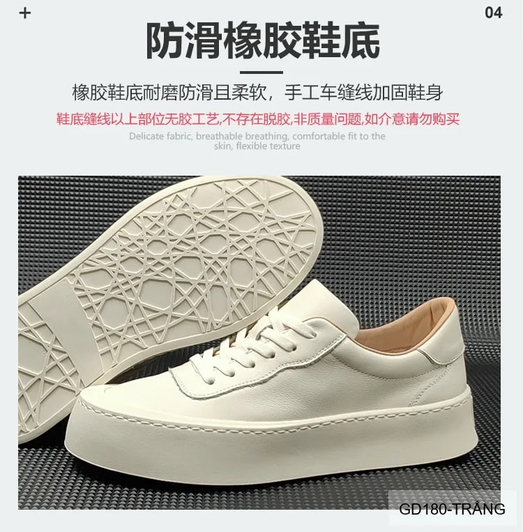 GD180 - Giày Thể Thao Nam Đế Dày Phong Cách Retro Da Bò Thoáng Khí - ảnh 5