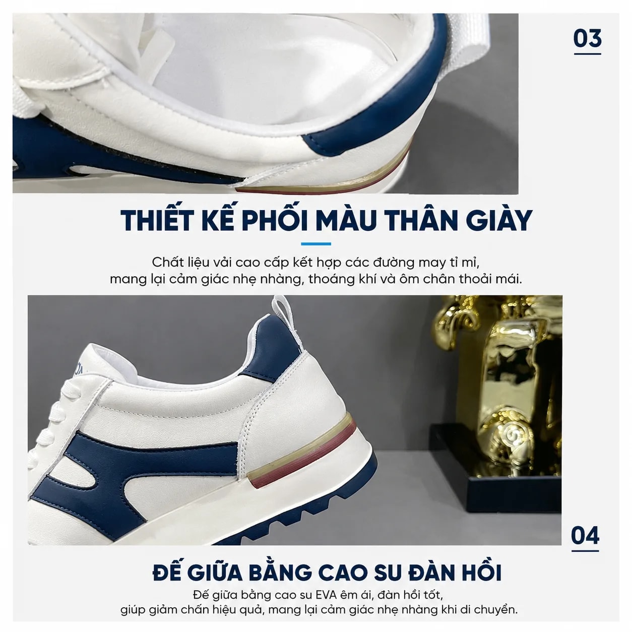 GB14 - Giày da nam Agan phối màu thời trang, đế êm, kiểu dáng retro phong cách thường ngày - ảnh 5
