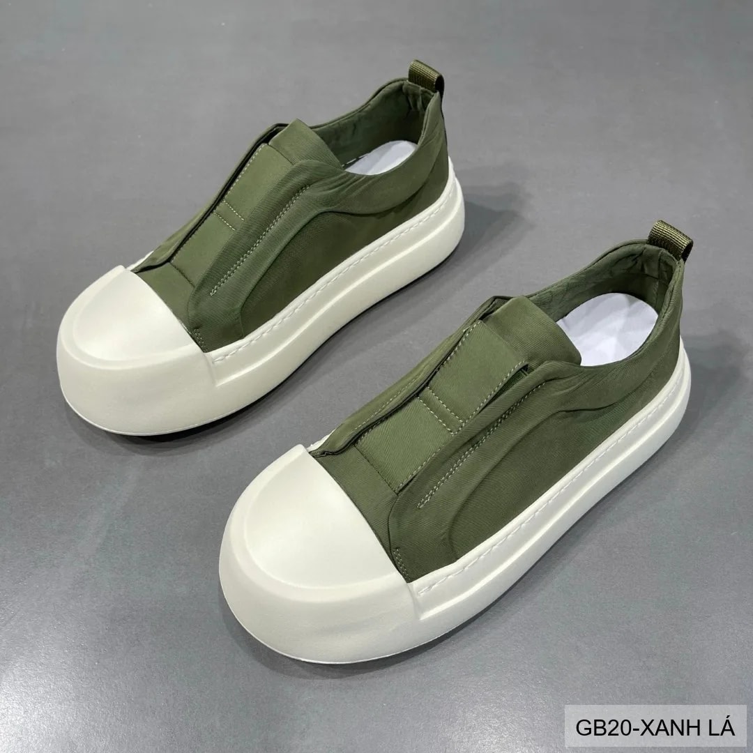 GB20 - Giày nam đế dày phong cách retro, nhẹ êm, dễ phối đồ, màu xanh lá và đen - ảnh 2