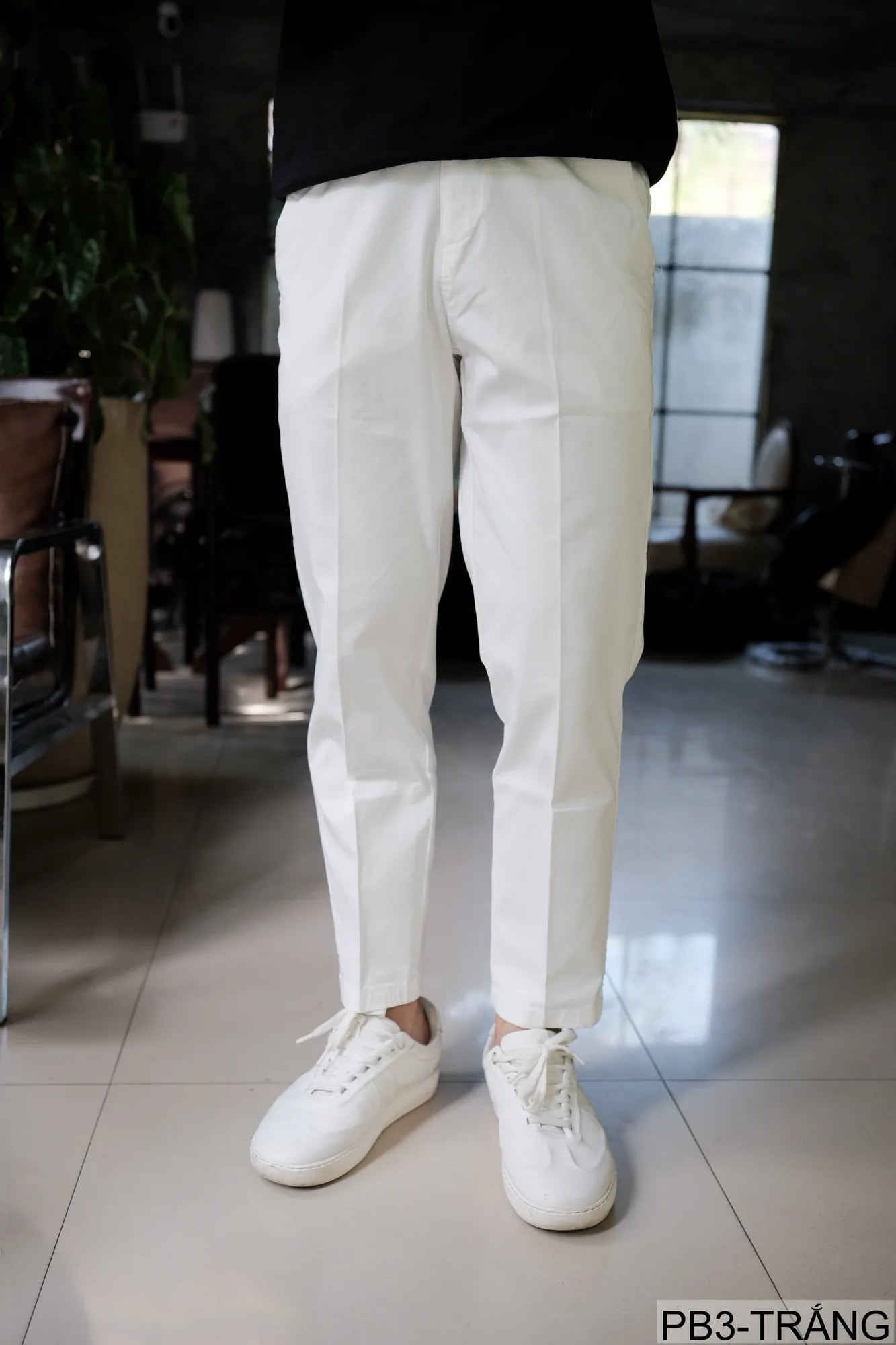 PB3 - Quần ống đứng nam màu trơn, chất cotton co giãn nhẹ, dáng regular fit, phong cách streetwear