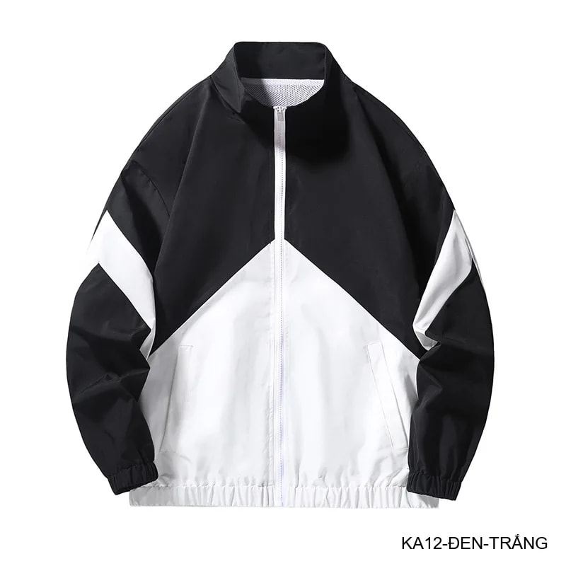 KA12 - Áo khoác nam cổ đứng phối màu trẻ trung phong cách Hàn Quốc