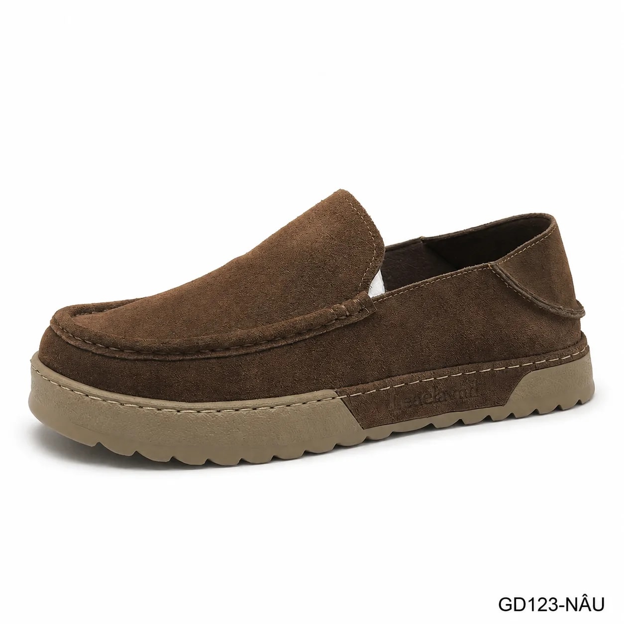 GD123 - Giày lười nam da lộn phong cách châu Âu, êm chân, thời trang casual